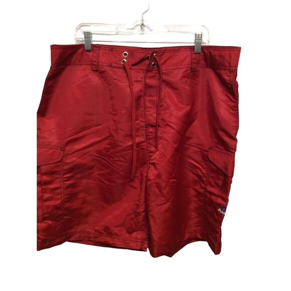 Pescador Men Swim Trunk Drawstring Size 40 Red Nylon Polyester Blend - Picture 1 of 3